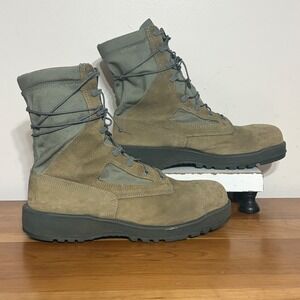 Wellco Air Force HW Sage Green Suede Combat Boots Men 12.5W ASTM F2413-05 Vibram